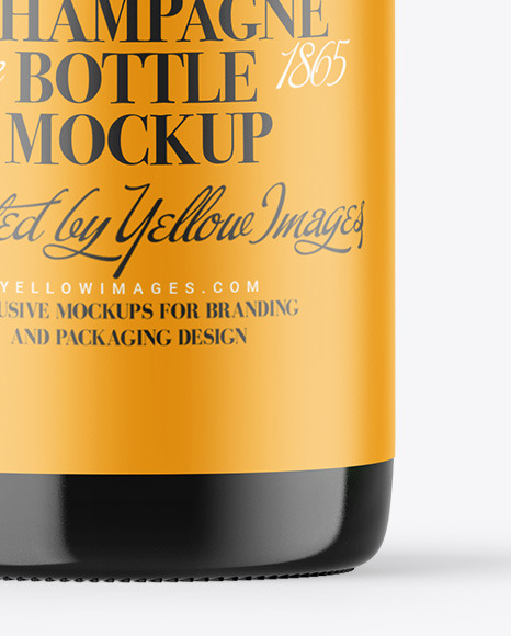 Green Glass Champagne Bottle Mockup champagne 91087