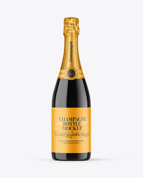 Dark Glass Champagne Bottle Mockup