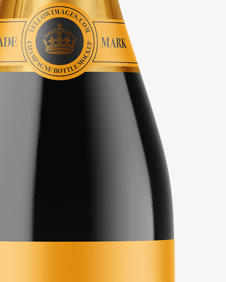 Dark Glass Champagne Bottle Mockup bottle mockup 91152