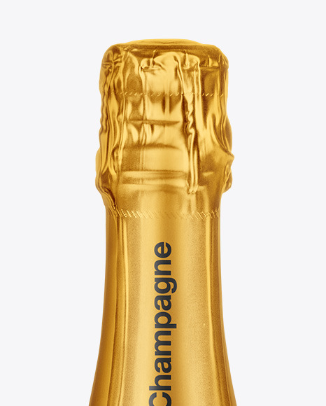 Clear Glass White Champagne Bottle Mockup PSD #2