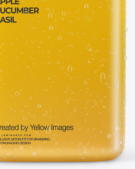 Square Orange Juice Bottle with Condensation Mockup PSD #7