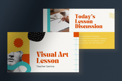 Fun Retro Visual Arts Lesson Presentation Canva
