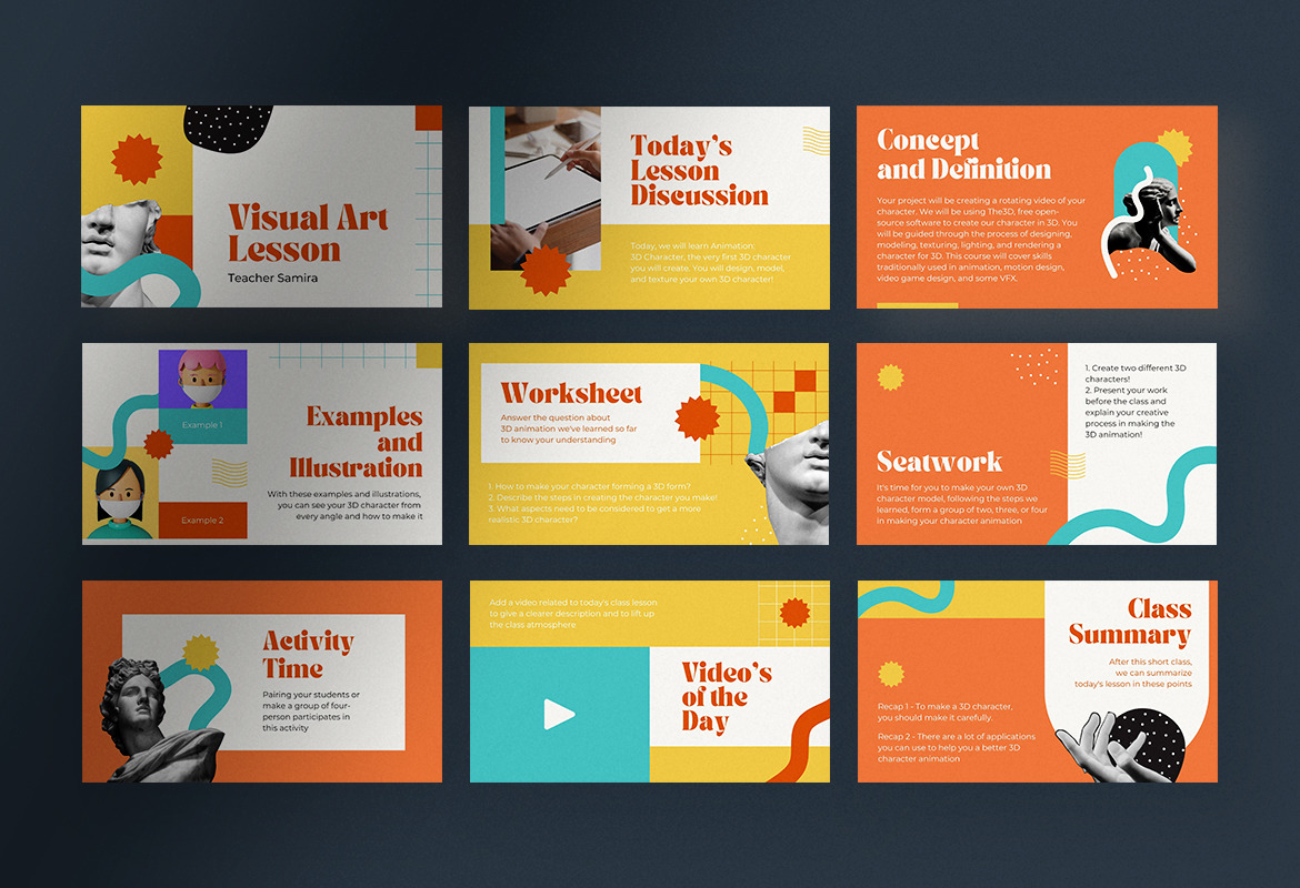 Fun Retro Visual Arts Lesson Presentation Canva