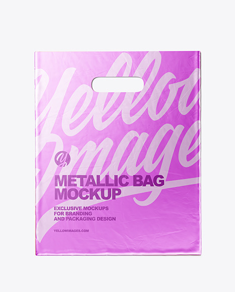 Metallic Carrier Bag Mockup PSD #2