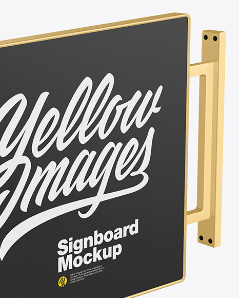Metallic Signboard Mockup PSD #1