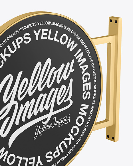 Metallic Signboard Mockup PSD #1