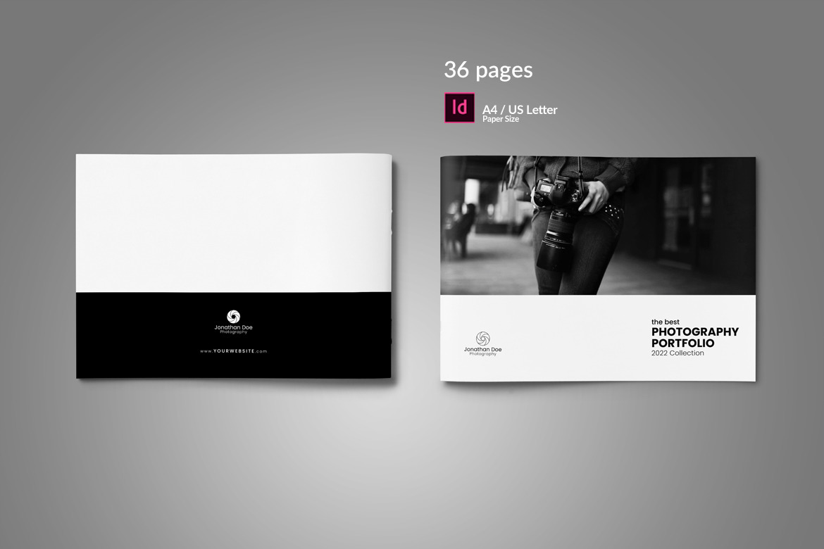 Photo Album Template on Yellow Images Creative Store