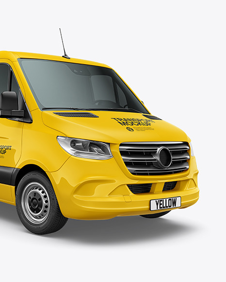 Panel Van Mockup - Half Side View
