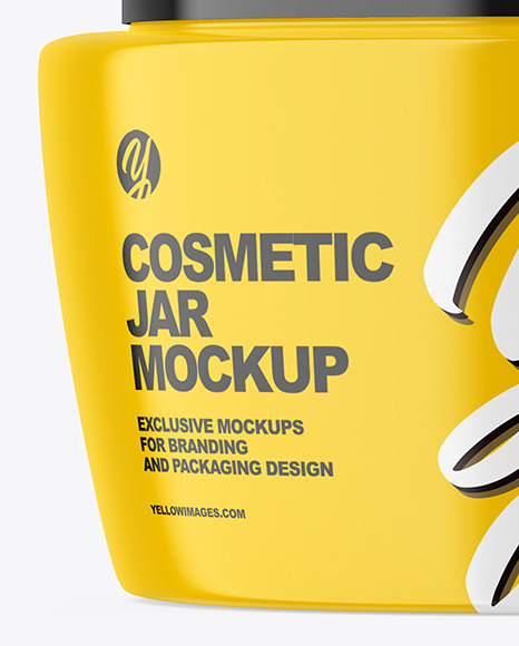 Glossy Plastic Cosmetic Jar Mockup PSD #3