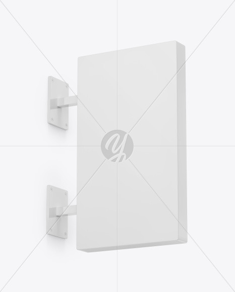 Plastic Rectangular Signboard Mockup PSD #3