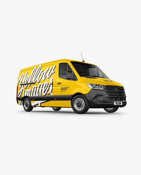Panel Van Mockup - Half Side View