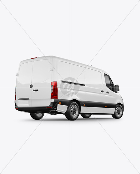 Panel Van Mockup   Back Half Side View PSD #3