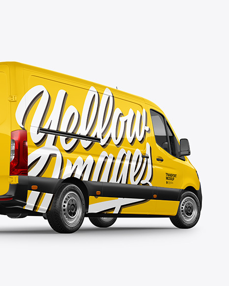 Panel Van Mockup   Back Half Side View PSD #2
