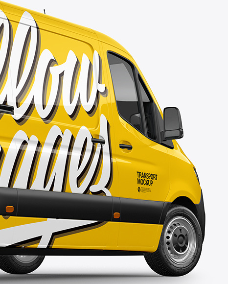 Panel Van Mockup   Back Half Side View PSD #1