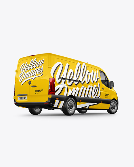 Panel Van Mockup - Back Half Side View