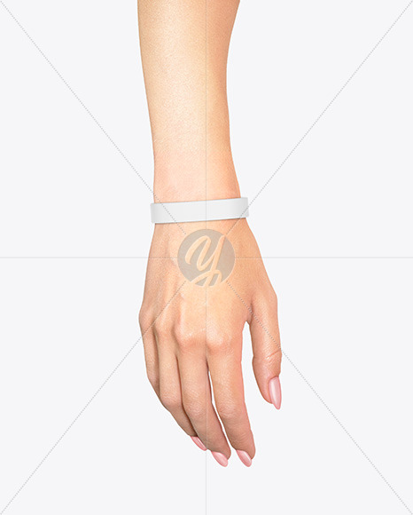 Silicone Wristband on Hand Mockup PSD #3