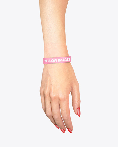 Silicone Wristband on Hand Mockup
