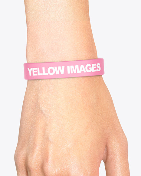 Silicone Wristband on Hand Mockup PSD #6