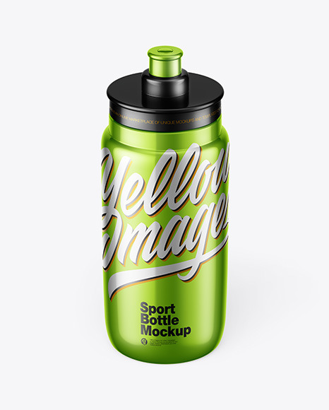 Metallic Sport Bottle Mockup