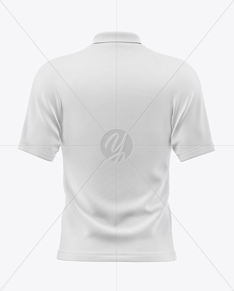 Men s Zip Polo T Shirt Mockup   Back View PSD #3