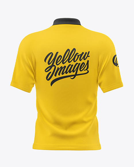 Men&#039;s Zip Polo T-Shirt Mockup - Back View