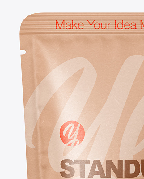 Kraft Stand up Pouch Mockup PSD #2