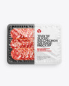 Plastic Tray With Glossy Film & Salchichon Sausage Mockup