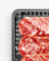 Plastic Tray With Glossy Film & Salchichon Sausage Mockup