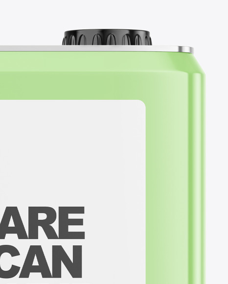Glossy Square Tin Can Mockup PSD #2