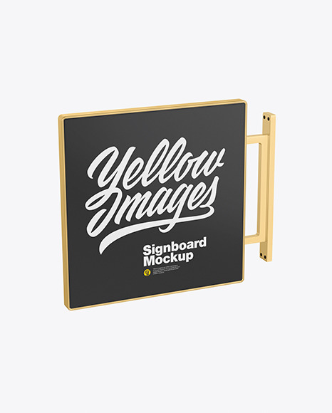 Metallic Signboard Mockup PSD #2