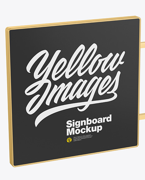 Metallic Signboard Mockup PSD #3