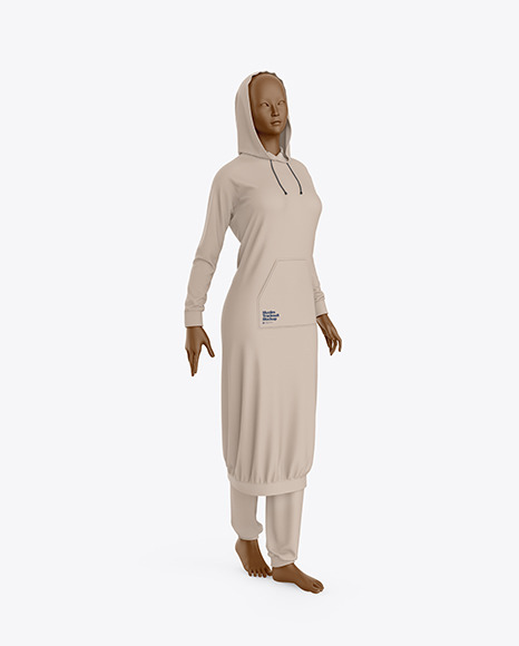 Muslim Tracksuit Mockup – Front Half Side View