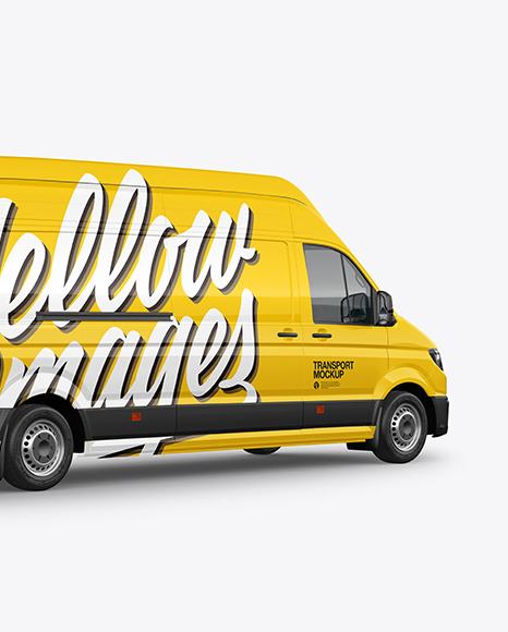 Panel Van Mockup - Back Half Side View