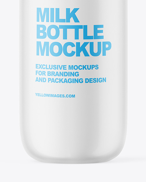 Matte Plastic Milk Bottle Mockup PSD #4