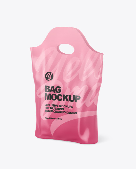 Plastic Bag Mockup - Half Side View