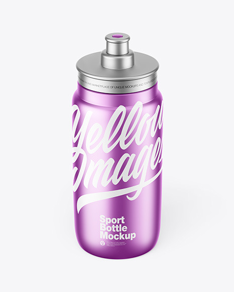 Matte Metallic Sport Bottle Mockup