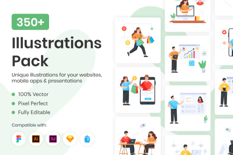 350+ Illustrations Pack