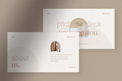 Soft Beige Simple Elegant Pitch Deck Presentation Canva