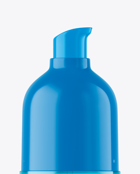 Clear Cosmetic Bottle with Pump Mockup PSD #3