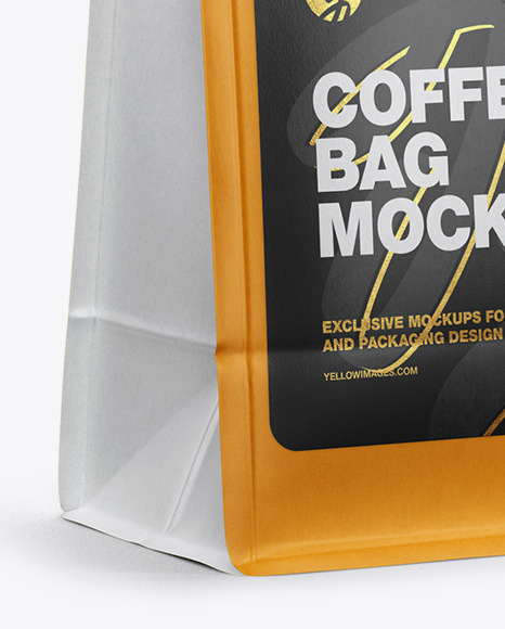 Matte Paper Coffee Bag with Valve Mockup PSD #6