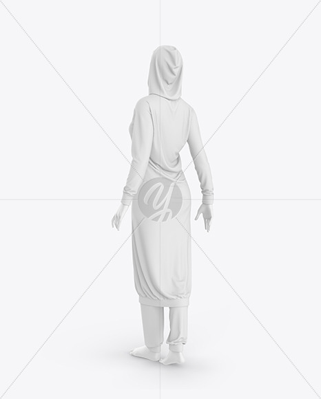 8 Muslim Tracksuit Mockup – Back View - Mockups