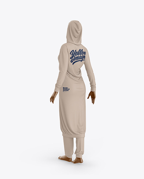 Muslim Tracksuit Mockup – Back Half Side View