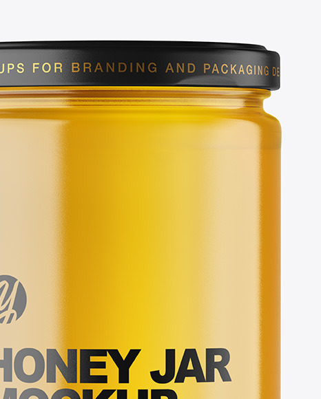 Clear Glass Jar with Honey Mockup PSD #1