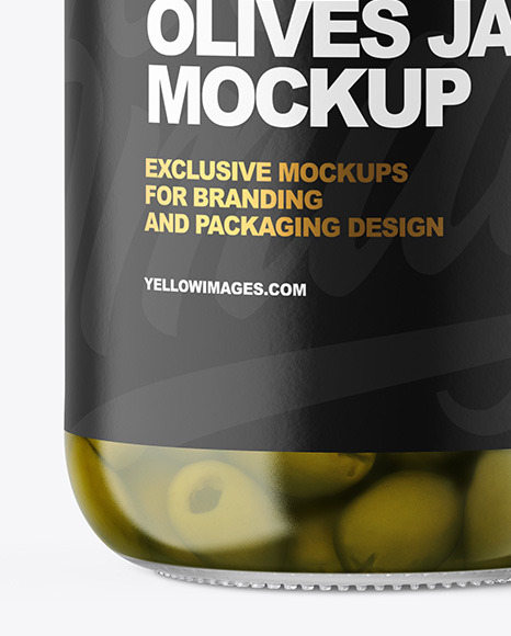 Clear Glass Jar with Olives Mockup PSD #7