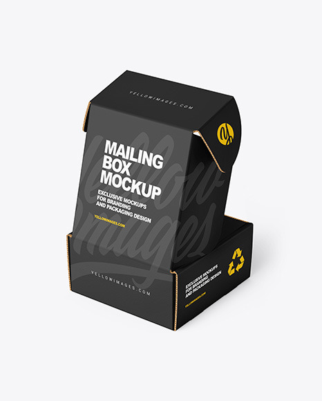 Opened Paper Mailing Box Mockup PSD #2