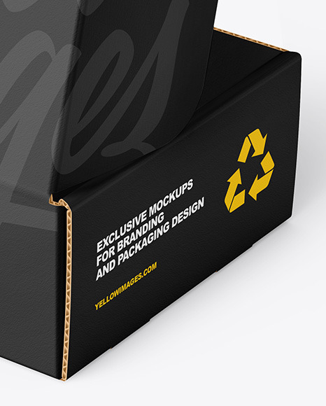 Opened Paper Mailing Box Mockup PSD #5