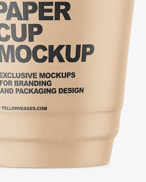 Kraft Paper Cup with Plastic Straw Mockup PSD #1