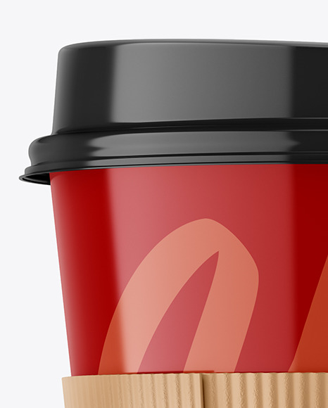Glossy Coffee Cup With Holder Mockup PSD #2