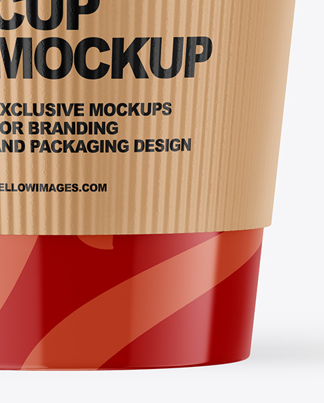 Glossy Coffee Cup With Holder Mockup PSD #1