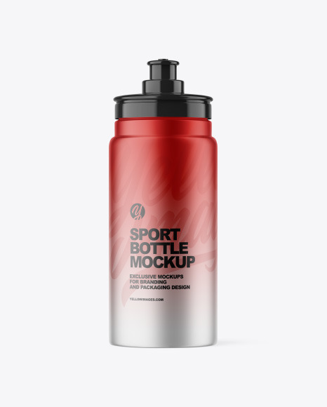 Matte Metallic Sport Bottle Mockup